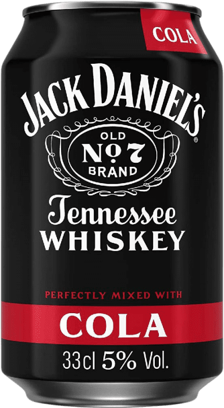 Kostenloser Versand | 12 Einheiten Box Getränke und Mixer Jack Daniel's Old Nº 7 Mixed Cola Vereinigte Staaten Alu-Dose 33 cl