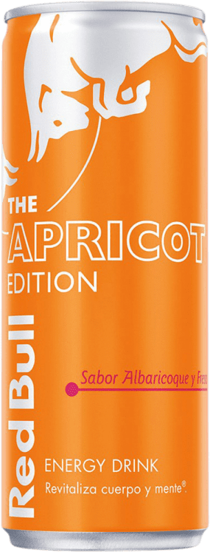 64,95 € Envio grátis | Caixa de 24 unidades Bebida Energética Red Bull Energy Drink Lata 25 cl Albaricoque — Damasco, Fresa — Morango