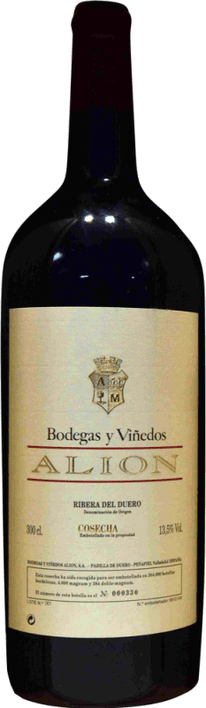 914,95 € | Vino tinto Alión Ejemplar Coleccionista Reserva 1996 D.O. Ribera del Duero Castilla y León España Tempranillo Botella Jéroboam-Doble Mágnum 3 L