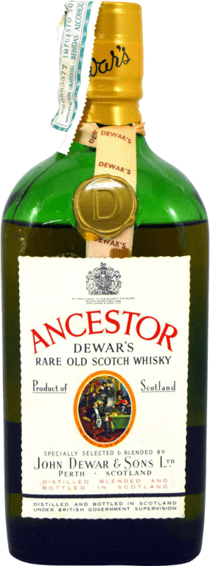 Envoi gratuit | Blended Whisky Dewar's Ancestor Rare Old Scotch Spécimen de Collection années 1970's Royaume-Uni 75 cl