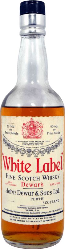 16,95 € | Blended Whisky Dewar's White Label Varma Spécimen de Collection années 1970's Royaume-Uni 75 cl