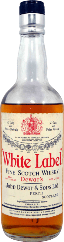 16,95 € | Whisky Blended Dewar's White Label Varma 1970's Reino Unido 75 cl Ejemplar Coleccionista No Apto para Consumo