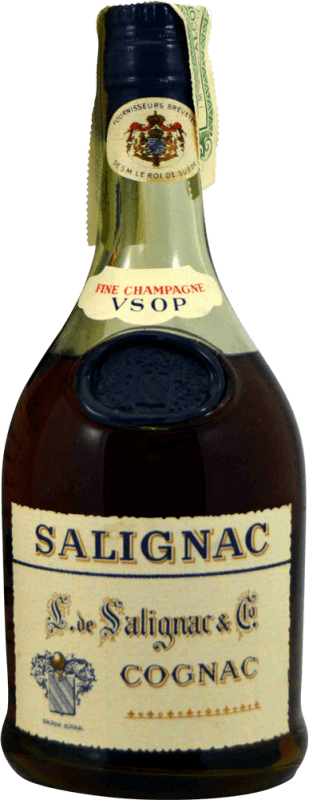 25,95 € Envio grátis | Cognac Conhaque Salignac V.S.O.P. Espécime de Colecionador década de 1960 A.O.C. Cognac