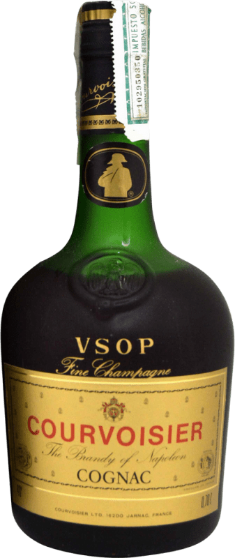 99,95 € Envio grátis | Cognac Conhaque Courvoisier V.S.O.P. con Estuche Espécime de Colecionador década de 1970 A.O.C. Cognac