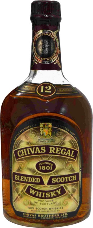 Envoi gratuit | Blended Whisky Chivas Regal Banda de Celofán Spécimen de Collection années 1970's Royaume-Uni 12 Ans 75 cl