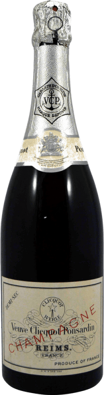 104,95 € | Weißer Sekt Veuve Clicquot Demi Sec Sammlerexemplar aus den 1970er Jahren Halbtrocken Halbsüß A.O.C. Champagne Champagner Frankreich 75 cl