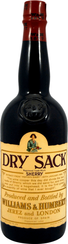 Envio grátis | Vinho fortificado Williams & Humbert Sherry Dry Sack Espécime de Colecionador década de 1970 Seco Espanha 75 cl