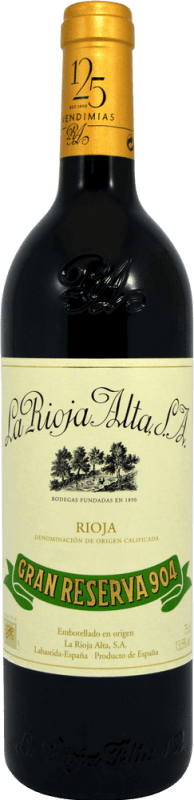 194,95 € | Vino tinto Rioja Alta 904 Ejemplar Coleccionista Reserva D.O.Ca. Rioja La Rioja España 75 cl