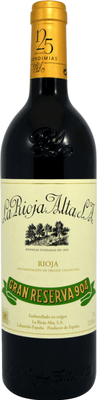 121,95 € | 红酒 Rioja Alta 904 收藏家标本 预订 D.O.Ca. Rioja 拉里奥哈 西班牙 75 cl