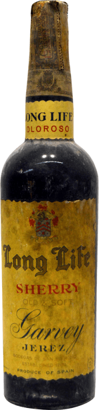95,95 € Envio grátis | Vinho Generoso Fortificado San Patricio Long Life Garvey 1940's Oloroso D.O. Jerez-Xérès-Sherry Exemplar de colecionador Não Próprio para Consumo