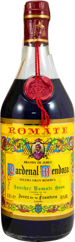 66,95 € | Brandy Sánchez Romate Cardenal Mendoza 1990's Solera Gran Riserva Spagna 70 cl Esemplare da Collezione Non Idoneo al Consumo