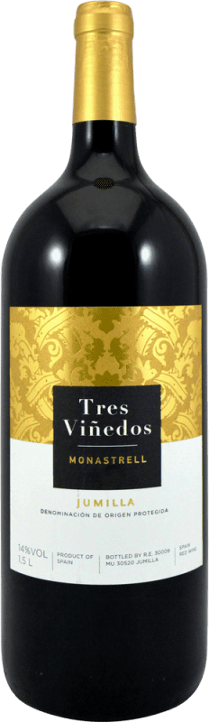 Free Shipping | Red wine Olivares Tres Viñedos D.O. Jumilla Region of Murcia Spain Monastrell Magnum Bottle 1,5 L