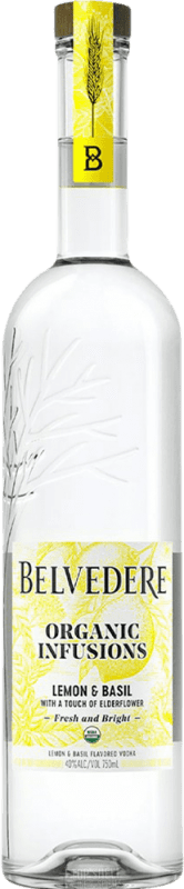 Envío gratis | Vodka Belvedere Infusions Polonia Organic — Ecológico 1 L Basil — Albahaca, Lemon — Limón