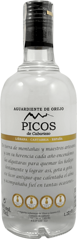 Envío gratis | Orujo Aguardiente Lebaniega Picos de Cabariezo España 70 cl