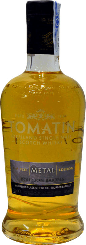 Kostenloser Versand | Single Malt Whisky Tomatin 5 Virtues Metal Großbritannien 70 cl