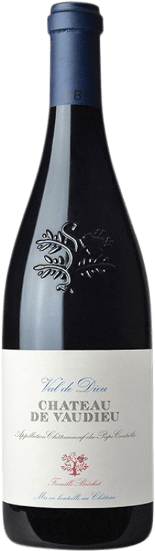 Free Shipping | Red wine Château de Vaudieu Val de Dieu A.O.C. Châteauneuf-du-Pape Provence France Syrah, Grenache, Monastrell 75 cl