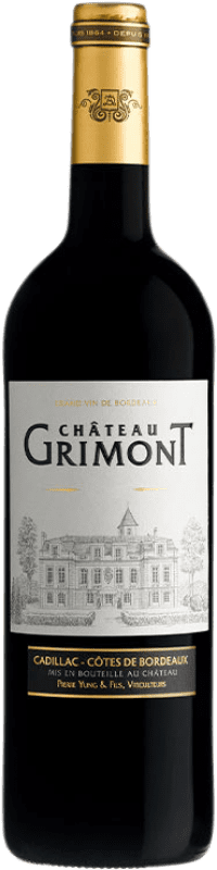 Free Shipping | Red wine Château Grimont A.O.C. Cadillac Aquitania France Merlot, Cabernet Sauvignon 75 cl