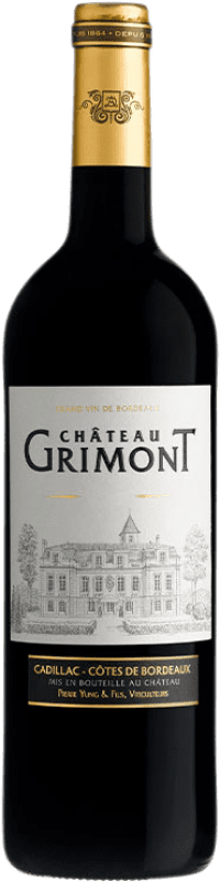 Envío gratis | Vino Tinto Château Grimont A.O.C. Cadillac Aquitania Francia Merlot, Cabernet Sauvignon 75 cl
