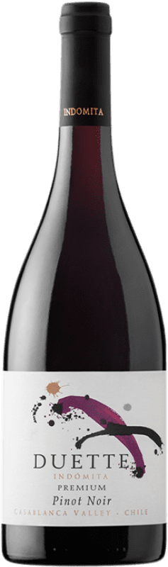 Free Shipping | Red wine Viña Indómita Duette I.G. Valle de Casablanca Valley of Casablanca Chile Pinot Black 75 cl