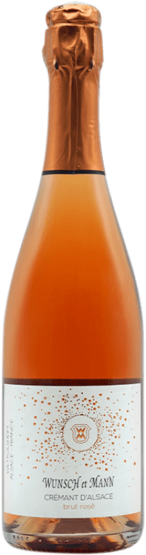 Envio grátis | Espumante rosé Wunsch et Mann Rosé Brut A.O.C. Crémant d'Alsace Alsácia França Pinot Preto 75 cl