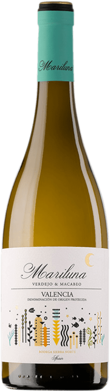 免费送货 | 白酒 Sierra Norte Mariluna Blanco D.O. Utiel-Requena 巴伦西亚社区 西班牙 Macabeo, Verdejo 75 cl