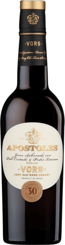 71,95 € Free Shipping | Fortified wine González Byass Apóstoles Palo Cortado V.O.R.S. D.O. Jerez-Xérès-Sherry Half Bottle 37 cl