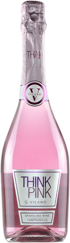 Free Shipping | White Sparkling Wine Viña Vilano Think Pink Sparkling Spain Tempranillo 75 cl