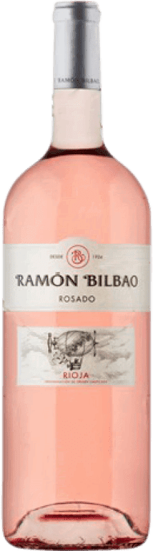25,95 € Spedizione Gratuita | Vino rosato Ramón Bilbao Giovane D.O.Ca. Rioja Bottiglia Magnum 1,5 L