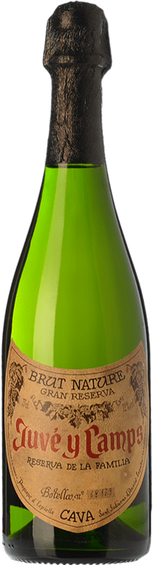 Envoi gratuit | Blanc mousseux Juvé y Camps Reserva Familiar Brut Nature Réserve D.O. Cava Catalogne Espagne Macabeo, Xarel·lo, Parellada Bouteille Jéroboam-Double Magnum 3 L