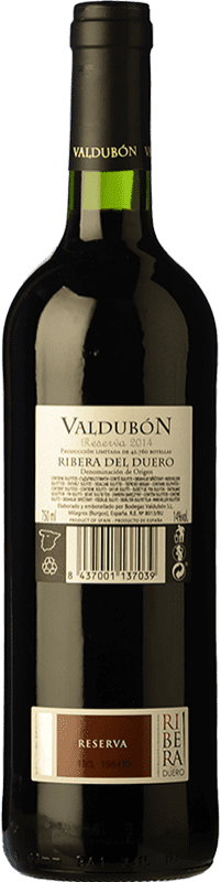 25,95 € | Red wine Valdubón Reserva D.O. Ribera del Duero Castilla y León Spain Tempranillo Bottle 75 cl