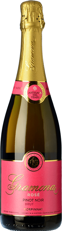 Free Shipping | Rosé sparkling Gramona Rosé Brut Gran Reserva 2015 Corpinnat Catalonia Spain Pinot Black Bottle 75 cl