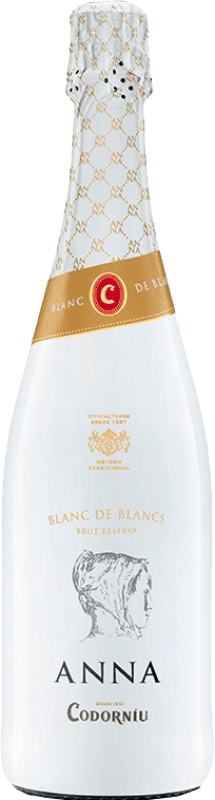 12,95 € 免费送货 | 白起泡酒 Codorníu Anna Blanc de Blancs 香槟 预订 D.O. Cava 半瓶 37 cl