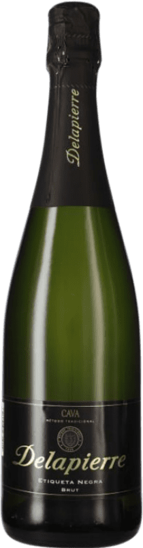 Free Shipping | White sparkling Codorníu Delapierre Etiqueta Negra Brut Young D.O. Cava Catalonia Spain Macabeo, Xarel·lo, Parellada 75 cl