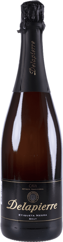 7,95 € 送料無料 | 白のスパークリングワイン Codorníu Delapierre Brut — ブリュット Black — ブラックエディション 若い D.O. Cava