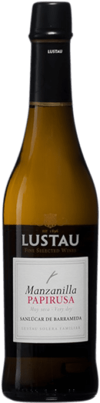9,95 € | Vinho Generoso Fortificado Lustau Papirusa D.O. Manzanilla-Sanlúcar de Barrameda Sanlúcar de Barrameda Espanha Palomino Fino Meia Garrafa 37 cl
