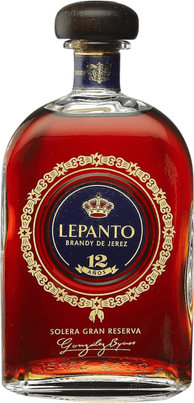 Envio grátis | Brandy Conhaque González Byass Lepanto Solera Grande Reserva D.O. Jerez-Xérès-Sherry Andaluzia Espanha 12 Anos 70 cl