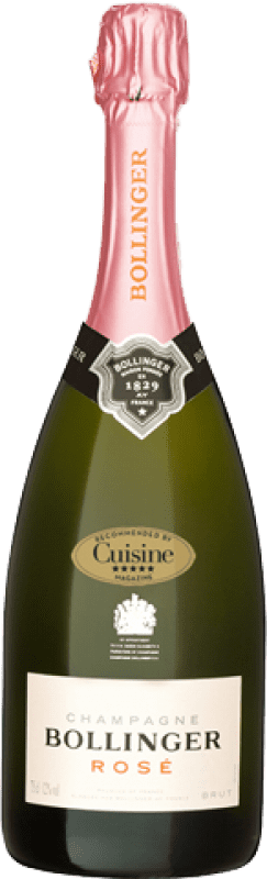 Envio grátis | Espumante rosé Bollinger Rosé Brut Grande Reserva A.O.C. Champagne Champagne França Pinot Preto, Chardonnay, Pinot Meunier 75 cl