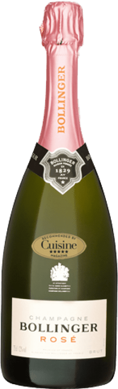 Free Shipping | Rosé sparkling Bollinger Rosé Brut Grand Reserve A.O.C. Champagne Champagne France Pinot Black, Chardonnay, Pinot Meunier 75 cl