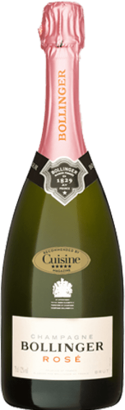 106,95 € 免费送货 | 玫瑰气泡酒 Bollinger Rosé 香槟 大储备 A.O.C. Champagne