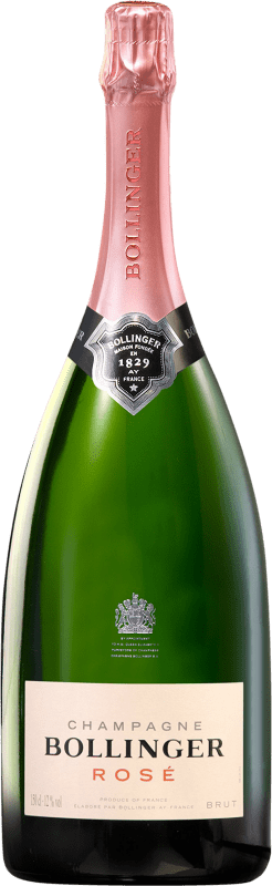 204,95 € | Rosé sparkling Bollinger Rosé Brut Grand Reserve A.O.C. Champagne France Pinot Black, Chardonnay, Pinot Meunier Magnum Bottle 1,5 L