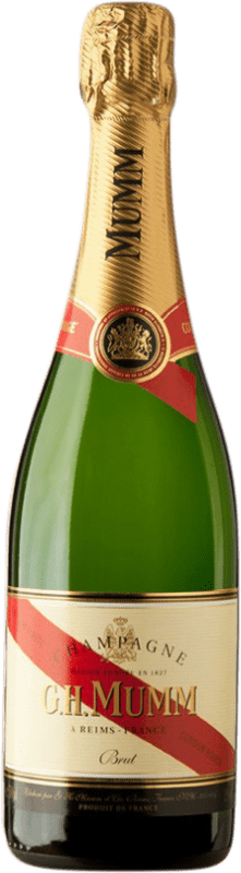 Kostenloser Versand | Weißer Sekt G.H. Mumm Cordon Rouge Brut Große Reserve A.O.C. Champagne Frankreich Spätburgunder, Chardonnay, Pinot Meunier 75 cl