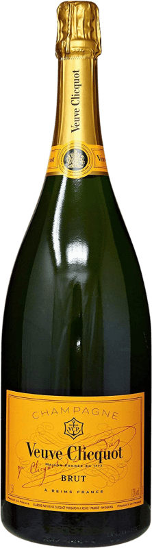 125,95 € | Espumante branco Veuve Clicquot Yellow Label Brut Grande Reserva A.O.C. Champagne Champagne França Pinot Preto, Chardonnay, Pinot Meunier Garrafa Magnum 1,5 L