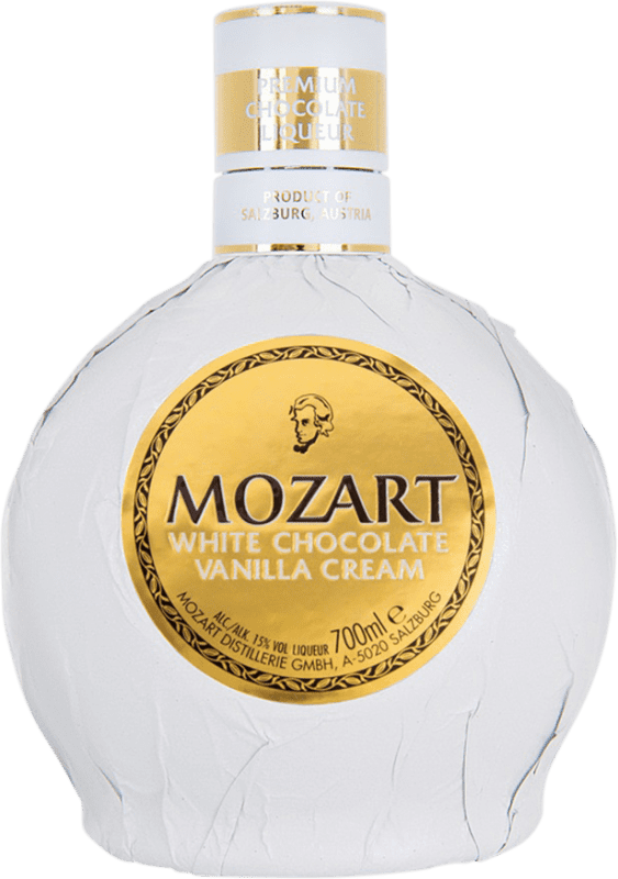 Envío gratis | Crema de Licor Suntory Mozart Chocolate Blanco Austria 70 cl