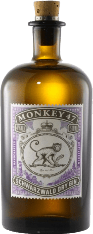 66,95 € Spedizione Gratuita | Gin Black Forest Monkey 47 Schwarzwald Dry Gin Bottiglia Medium 50 cl