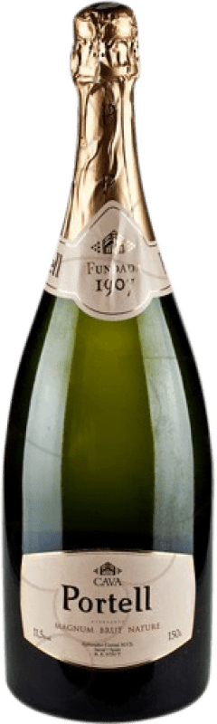 Envoi gratuit | Blanc mousseux Sarral Portell Brut Nature Réserve D.O. Cava Catalogne Espagne Macabeo, Parellada Bouteille Magnum 1,5 L