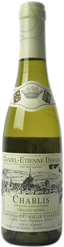 21,95 € Envío gratis | Vino Blanco Daniel-Etienne Defaix VV Vieilles Vignes — Viñas Viejas Crianza A.O.C. Chablis Media Botella 37 cl