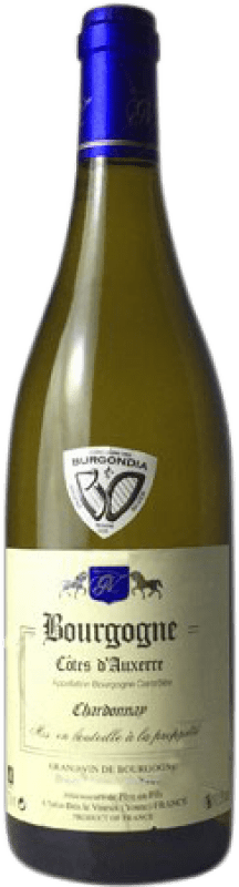 Free Shipping | White wine Verret Côtes d'Auxerre Aged A.O.C. Bourgogne France Chardonnay 75 cl