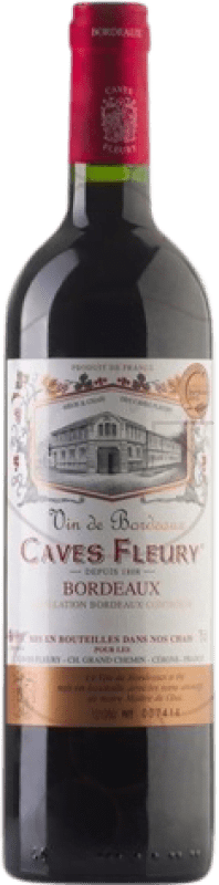 Бесплатная доставка | Красное вино Les Caves Fleury старения A.O.C. Bordeaux Франция Merlot, Cabernet Sauvignon 75 cl