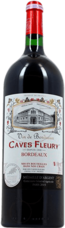 21,95 € Envio grátis | Vinho Tinto Les Caves Fleury Crianza A.O.C. Bordeaux Garrafa Magnum 1,5 L