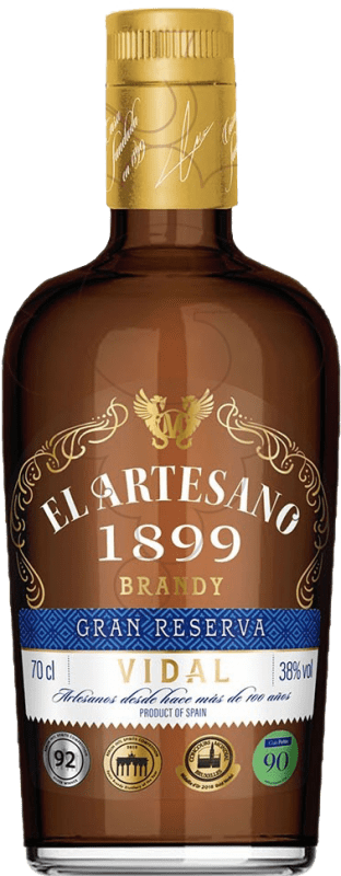 Envio grátis | Brandy Conhaque Artesano Vidal X.O. Extra Old Espanha 70 cl